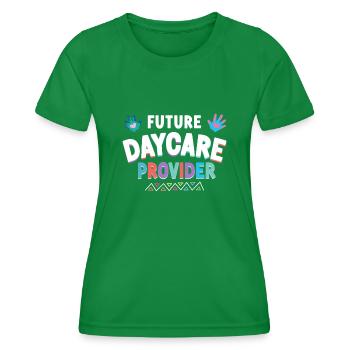 Fournisseur de services de garde d’enfants Enseignant - T-shirt sport Femme - vert - Devant - AI Model Female 172 dark (172cm)