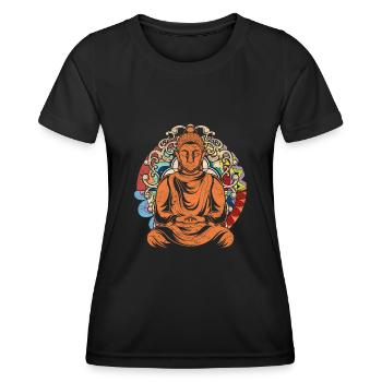 Hinduismus Mandala Meditation Geschenk Buddha - Frauen Funktions-T-Shirt - Schwarz - Vorne - AI Model Female 172 light (172cm)