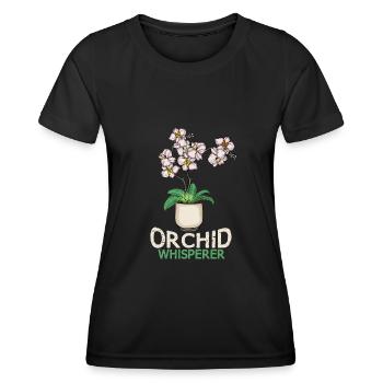 Orchidee Geschenk Frauen Blume Floristin Orchidee - Frauen Funktions-T-Shirt - Schwarz - Vorne - AI Model Female 172 light (172cm)