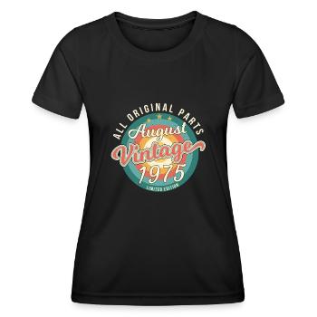 August 1975 gift idea - Women's Functional T-Shirt - black - Front - AI Model Female 172 light (172cm)