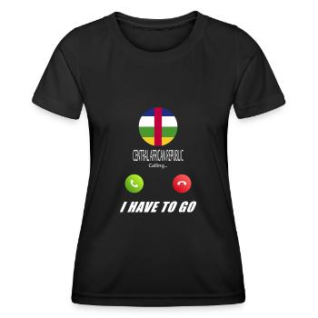La République centrafricaine appelle Lusiger - T-shirt sport Femme - noir - Devant - AI Model Female 172 light (172cm)