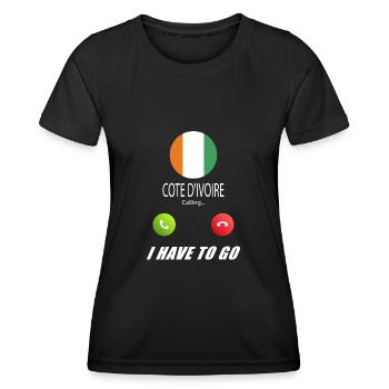 La Côte d’Ivoire appelle les drapeaux lusiger en disant - T-shirt sport Femme - noir - Devant - AI Model Female 172 light (172cm)