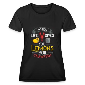 Crabs Cooking Pot Tails Crab Lobster - Women's Functional T-Shirt - black - Front - AI Model Female 172 light (172cm)