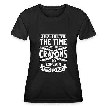 Crayon Box Colored Pencil Wax Case Wax Crayon - Women's Functional T-Shirt - black - Front - AI Model Female 172 light (172cm)