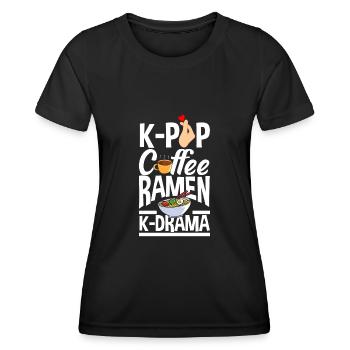 K-Pop K-Drama Musique pop coréenne - T-shirt sport Femme - noir - Devant - AI Model Female 172 light (172cm)