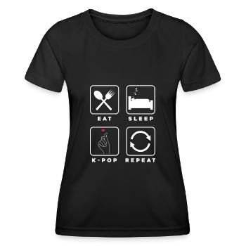 K-Pop K-Drama Musique pop coréenne - T-shirt sport Femme - noir - Devant - AI Model Female 172 light (172cm)