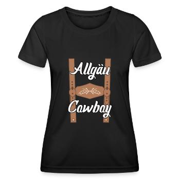 Alpes de l’Allgäu Randonnée Escalade Allgäuer - T-shirt sport Femme - noir - Devant - AI Model Female 172 light (172cm)