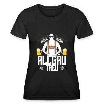 Allgäu Bier Lederhosn Allgäuer - Frauen Funktions-T-Shirt - Schwarz - Vorne - AI Model Female 172 light (172cm)