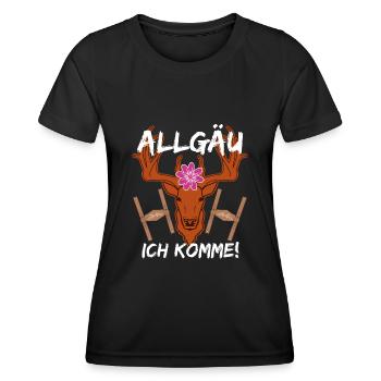 Allgäu Ostallgäu Westallgäu Allgäuer - Frauen Funktions-T-Shirt - Schwarz - Vorne - AI Model Female 172 light (172cm)