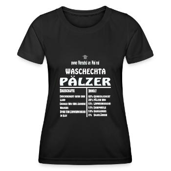 Drôle de Waschechta Pälzer Pfälzer Pfalz dialecte - T-shirt sport Femme - noir - Devant - AI Model Female 172 light (172cm)