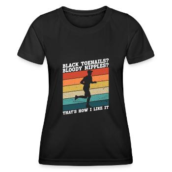 Marathonläufer Marathon Training Joggen Laufen - Frauen Funktions-T-Shirt - Schwarz - Vorne - AI Model Female 172 light (172cm)