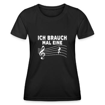ich brauch mal eine Pause Musik Klavier - Frauen Funktions-T-Shirt - Schwarz - Vorne - AI Model Female 172 light (172cm)