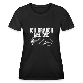 ich brauch mal eine Pause Musiker Klavier - Frauen Funktions-T-Shirt - Schwarz - Vorne - AI Model Female 172 light (172cm)