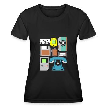 Never Forget Audio Cassette Tape Novelty - Frauen Funktions-T-Shirt - Schwarz - Vorne - AI Model Female 172 light (172cm)