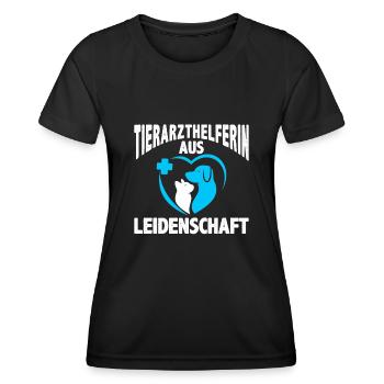 Tierarzthelferin aus Leidenschaft Veterinär TFA - Frauen Funktions-T-Shirt - Schwarz - Vorne - AI Model Female 172 light (172cm)