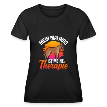 Belgischer Malinois ist meine Therapie - Frauen Funktions-T-Shirt - Schwarz - Vorne - AI Model Female 172 light (172cm)