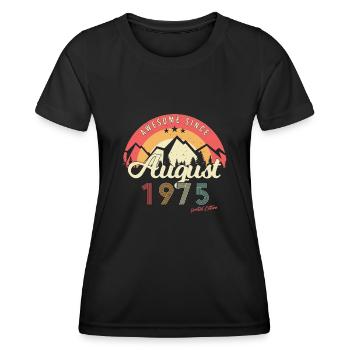 Geboren 1975 Im August - Frauen Funktions-T-Shirt - Schwarz - Vorne - AI Model Female 172 light (172cm)