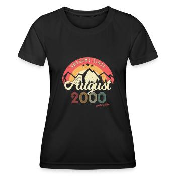 Geburtstagsgruss August 2000 - Frauen Funktions-T-Shirt - Schwarz - Vorne - AI Model Female 172 light (172cm)