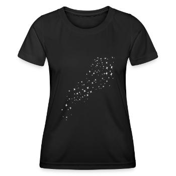 Sternenstaub Weiss - Frauen Funktions-T-Shirt - Schwarz - Vorne - AI Model Female 172 light (172cm)