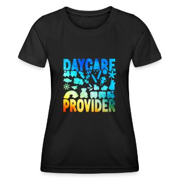 Childcare Daycare Provider Teacher - Women's Functional T-Shirt - black - Front - AI Model Female 172 light (172cm)
