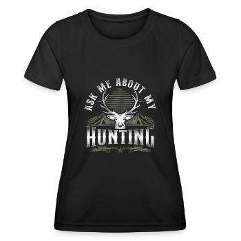 Cerf Chasse Cerf Chasseur Vintage - T-shirt sport Femme - noir - Devant - AI Model Female 172 light (172cm)