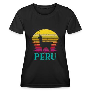 Peru, Perulama - Women's Functional T-Shirt - black - Front - AI Model Female 172 light (172cm)