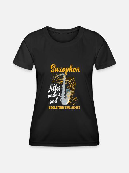 Saxophon Saxophon Saxophon - Frauen Funktions-T-Shirt - Schwarz