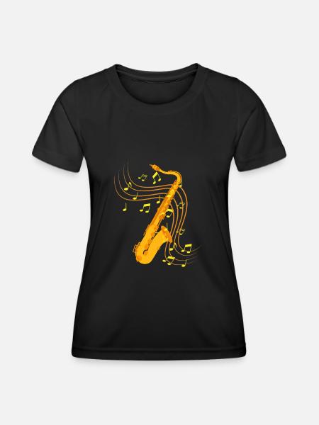 Saxophone Jazz - T-shirt sport Femme - noir