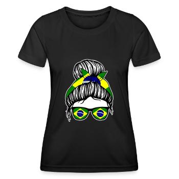 Brésil Brésilien Brésil - T-shirt sport Femme - noir - Devant - AI Model Female 172 light (172cm)