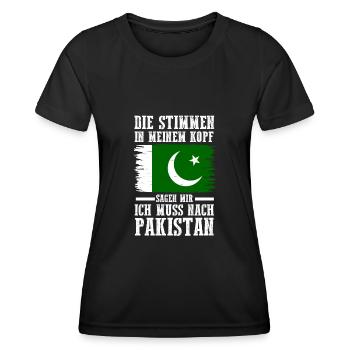 Pakistan Pakistaner Pakistanisches - Frauen Funktions-T-Shirt - Schwarz - Vorne - AI Model Female 172 light (172cm)
