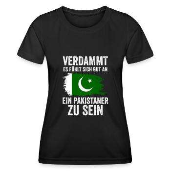 Pakistan Pakistaner Pakistanisches - Frauen Funktions-T-Shirt - Schwarz - Vorne - AI Model Female 172 light (172cm)