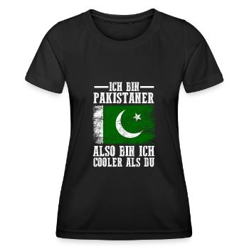 Pakistan Pakistaner Pakistanisches - Frauen Funktions-T-Shirt - Schwarz - Vorne - AI Model Female 172 light (172cm)