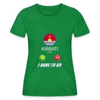 Kiribati ruft an Lusiger Flaggen Spruch - Frauen Funktions-T-Shirt - Kelly Green - Vorne - AI Model Female 172 dark (172cm)