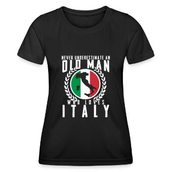 Italie Homme Corse Sicile Sardaigne - T-shirt sport Femme - noir - Devant - AI Model Female 172 light (172cm)