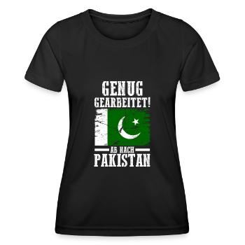 Urlaub Pakistaner Pakistan - Frauen Funktions-T-Shirt - Schwarz - Vorne - AI Model Female 172 light (172cm)