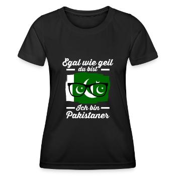 Pakistaner Pakistanisches Pakistan - Frauen Funktions-T-Shirt - Schwarz - Vorne - AI Model Female 172 light (172cm)
