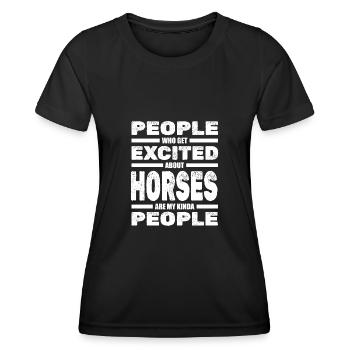 Cavalier Équitation Équitation - T-shirt sport Femme - noir - Devant - AI Model Female 172 light (172cm)