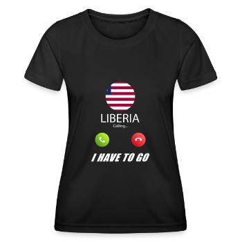 La Libye appelle les drapeaux Lusiger en disant - T-shirt sport Femme - noir - Devant - AI Model Female 172 light (172cm)