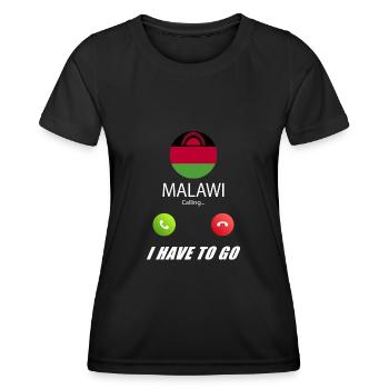 Malawi calls lusiger flags - Women's Functional T-Shirt - black - Front - AI Model Female 172 light (172cm)