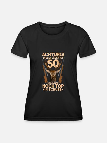 50 Jahre Rehbock Jäger Geburtstag Jagen Geschenk - Frauen Funktions-T-Shirt - Schwarz