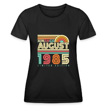 August 1985 Retro - Frauen Funktions-T-Shirt - Schwarz - Vorne - AI Model Female 172 light (172cm)