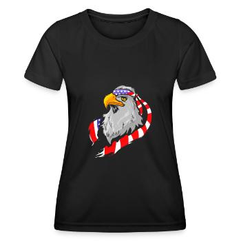 American Bald Eagle American 4th of July Patriotic - Frauen Funktions-T-Shirt - Schwarz - Vorne - AI Model Female 172 light (172cm)