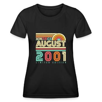 Geboren Im August 2001 - Frauen Funktions-T-Shirt - Schwarz - Vorne - AI Model Female 172 light (172cm)