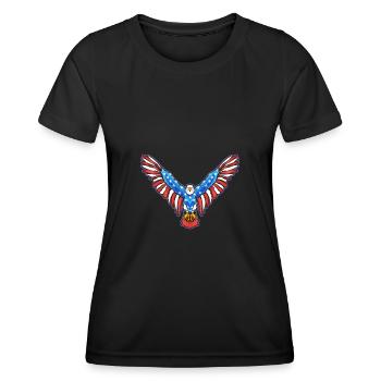 American Bald Eagle American 4th of July Patriotic - Frauen Funktions-T-Shirt - Schwarz - Vorne - AI Model Female 172 light (172cm)
