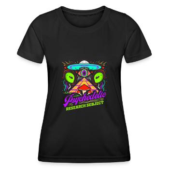 Illuminati Pyramid Alien - Psychedelic Research - Frauen Funktions-T-Shirt - Schwarz - Vorne - AI Model Female 172 light (172cm)