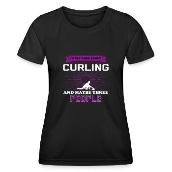 Curling And Maybe 3 People - Frauen Funktions-T-Shirt - Schwarz - Vorne - AI Model Female 172 light (172cm)