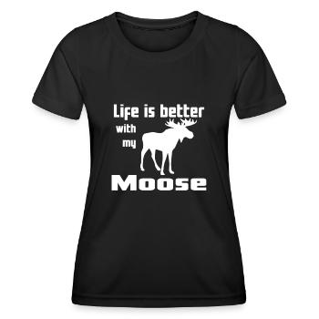 La vie est meilleure avec mon orignal - T-shirt sport Femme - noir - Devant - AI Model Female 172 light (172cm)