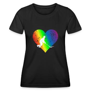 Palakowaty Pride Rainbow Heart - Women's Functional T-Shirt - black - Front - AI Model Female 172 light (172cm)