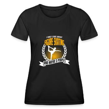 Funny Figure Skating T-Shirt Bday Gift - Frauen Funktions-T-Shirt - Schwarz - Vorne - AI Model Female 172 light (172cm)