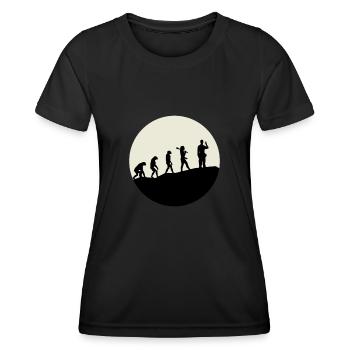 Laborers Evolution Moon - Frauen Funktions-T-Shirt - Schwarz - Vorne - AI Model Female 172 light (172cm)